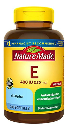 Nature Made Vitamin E 180 Mg (400 Ui) Dl-alpha, Suplemento D