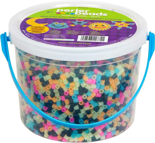 Cubeta Brilla Oscuridad  5000 Glow Dark Bucket Perler Beads