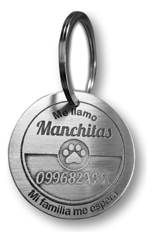 Placa Chapita Identificacion Perros Modelo Poke Acero Inox