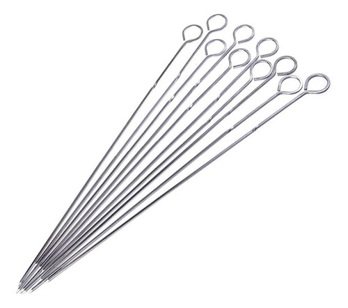 Aguja Larga Para Asar Palitos De Barbacoa, 10 Unidades, Acer