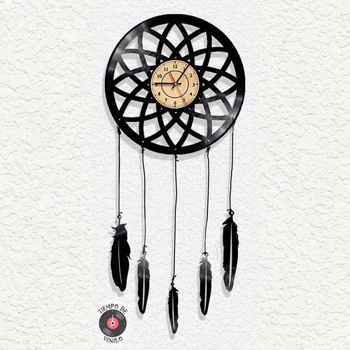 Reloj De Pared Ref. Atrapasueños Elaborado En Disco De Lp
