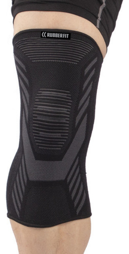 Rodillera de compresión elástica de primera calidad Cross Running Fit, color negro, talla M