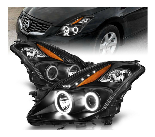 Nissan Altima Coupe 2008 - 2009 Juego Faros Con Ojo De Angel