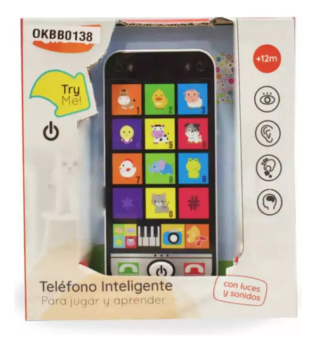 Telefono Inteligente Infantil Con Luces Y Sonido - Ok Baby
