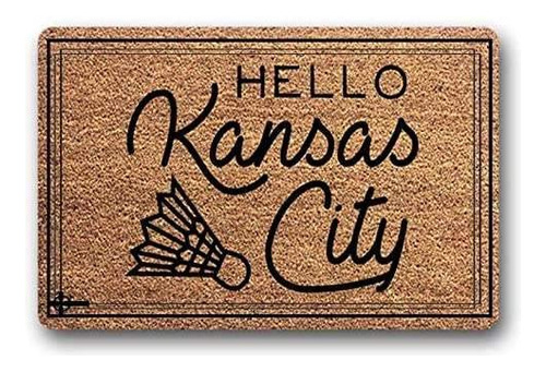 Doogscckv Felpudo Bienvenida Diseño Hello Kansa City Ideal X