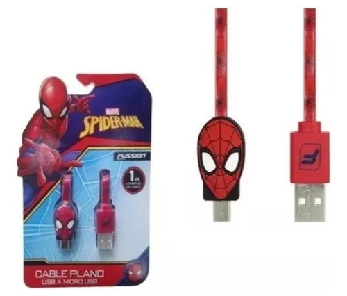 Cable Plano Usb A Micro Usb Spiderman