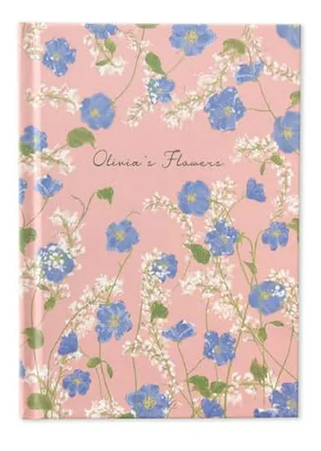 Cuaderno De Tapa Dura Con Líneas, Flores De Olivia, Rosa - 1