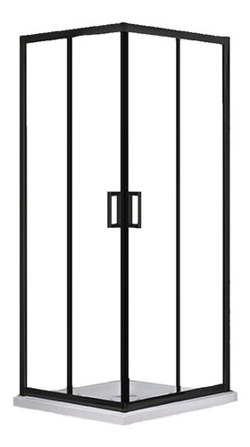 Box De Ducha Rectangular Negro - Mod. 8025nt Sin Receptáculo