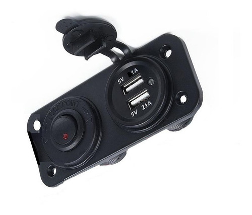 Consola 12v Usb Toma 2 Usb Auto,moto,nautica + Tecla Switch