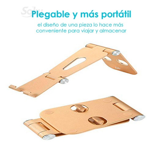 Soporte Metal Celular Tablet Pad De 4'' A 13'' Lujo Abatible Color Oro