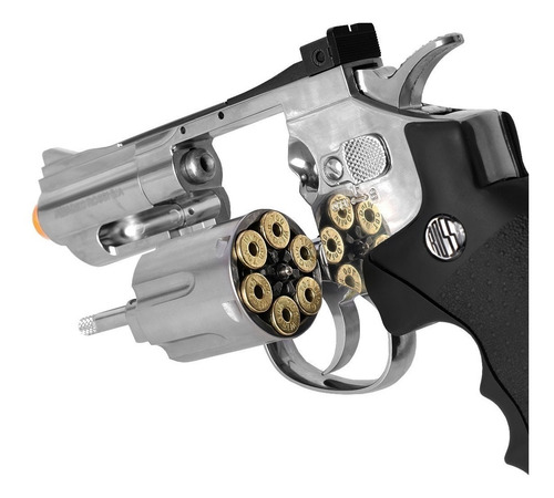 Revólver De Co2 Rossi 708s Wingun Cromado 4,5mm Full Metal
