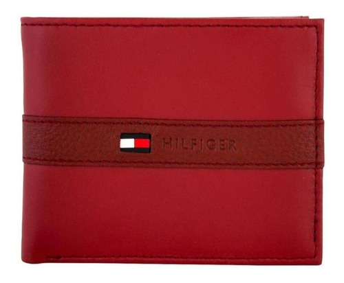 Billetera Tommy Hilfiger 31TL22X062 color red de cuero - 8.9cm x 11.4cm x 1.3cm