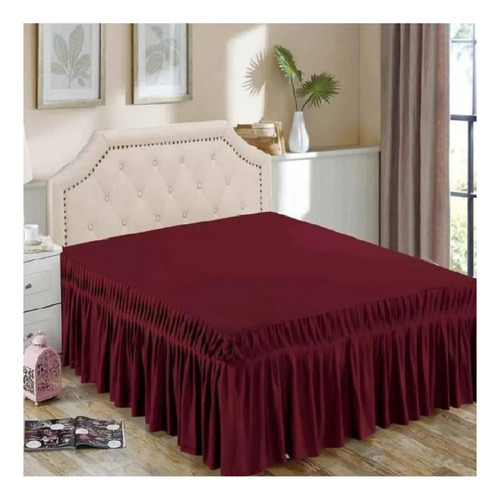 Faldon De Cama 2.5p Elasticados Lisos Para Cama King