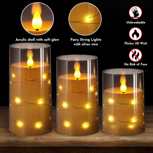 Velas Parpadeantes Sin Llamatira De Luces De Estrella Integr
