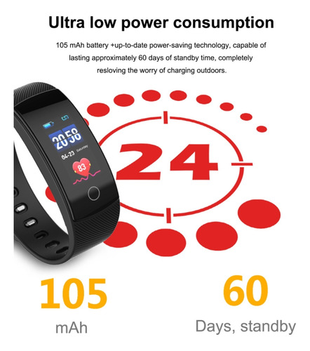 Pulsera Inteligente Azul Qs80 Plus Con Pantalla A Color Tft