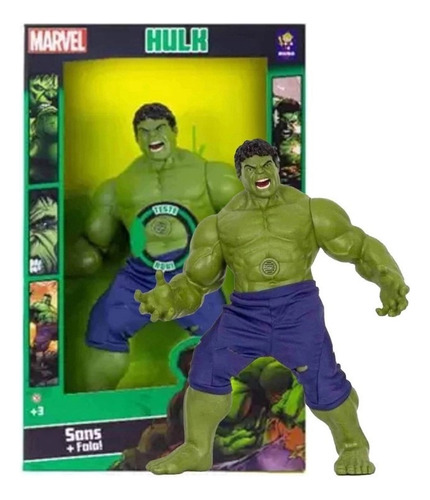Boneco Hulk 50 Cm Marvel 10 Sons E Fala Articulado Marvel