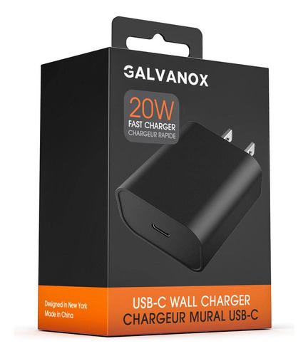 Galvanox Cargador Usb-c Pd De 20 W, Enchufe De Pared De Carg