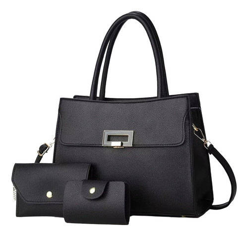 Set 3 Bolsas Tote Mujer Cuero Moda Antirrobo Casual Vintage