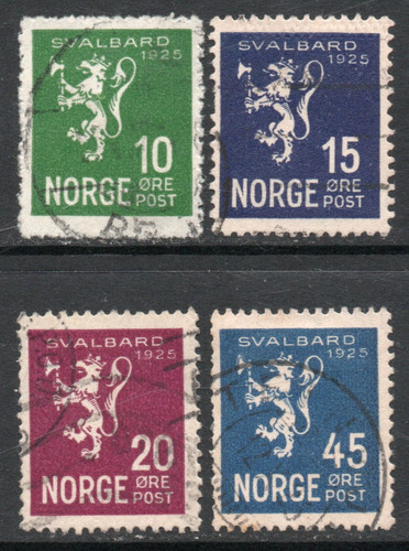 Noruega Serie X 4 Sellos Anexión De Spilsbergen Año 1925 