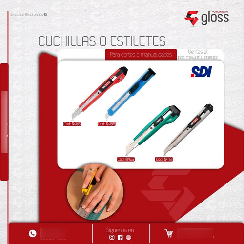 Estilete O Cuchilla Puntona Sdi 0423