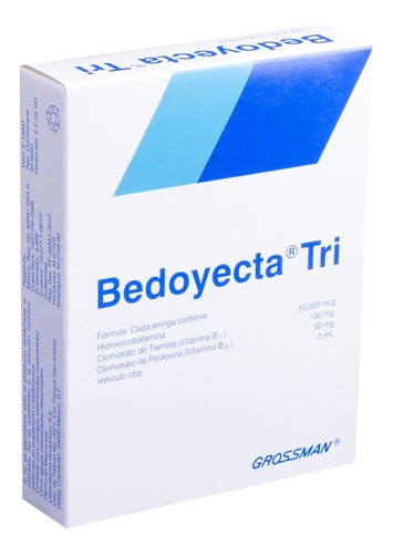 Bedoyecta Tri 10,000mcg,100 Mg 50mg/2ml Caja 5 Ampolletas