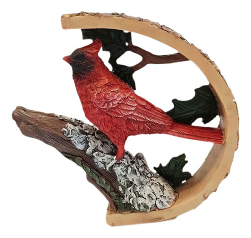 Figura Cardenal, Regalo Artesanal, Escultura De Pájaro Rojo