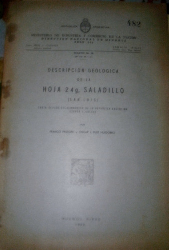 San Luis Descripcion Geologica Hoja 24g Saladillo  Cn Mapa