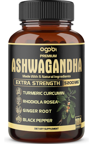 Capsulas De Ashwagandha 5200 Mg 5 En 1 Premium 180 Cap