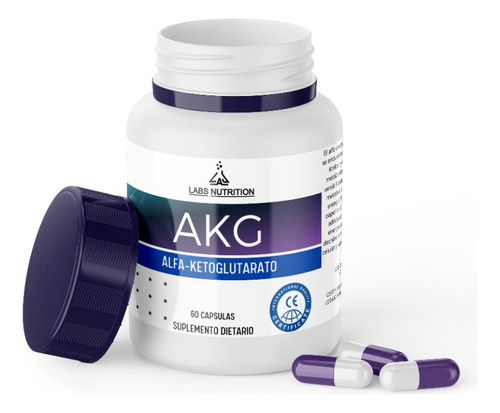 Suplemento en cápsula Labs Nutrition  Platinum AKG alfa-cetoglutarato en frasco de 45mL 60 un