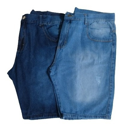 Imagem 2 de 4 de Kit 2 Bermudas Jeans Masculina Plus Size Atacado 3 Modelo