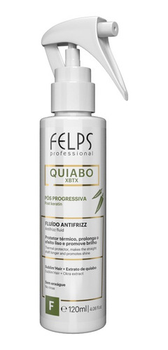 Imagem 1 de 1 de Felps Pós Progressiva Fluido Antifrizz Quiabo 120ml + Brinde