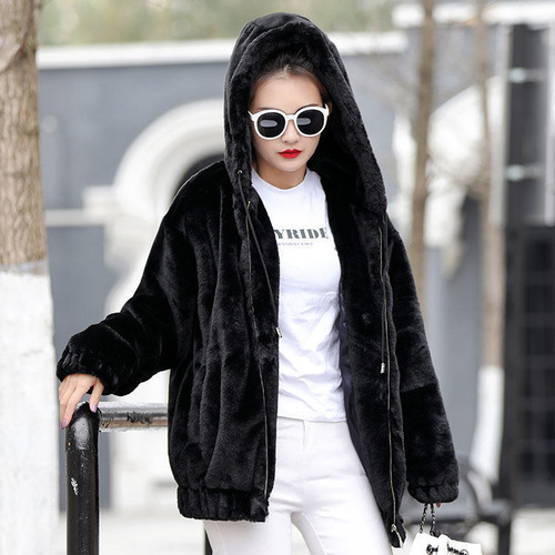 Chaqueta Polar Con Capucha Y Cremallera Para Mujer, Cálida Y Casual