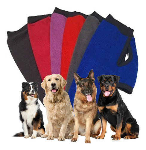 Set X5 Ropa Abrigo Polar Poncho Buzo Liso Mascotas Talle 14 Surtido