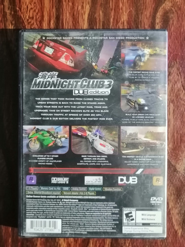 Juego De Playstation 2 Midnight Club 3 (Usado)