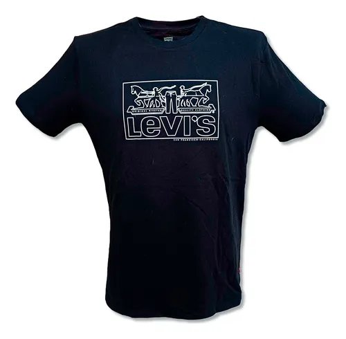 Camiseta levis negra hombre hotsell
