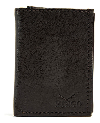 Cartera Hombre De Piel Billetera Triple De Cuero Caballero Café