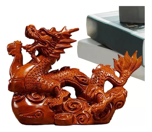 2024 Figura De Dragón De Año Nuevo Chino Tallada En Madera