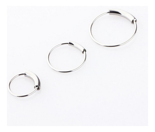 3 Joyería De Piercing De Nariz 10 Mm De Plata