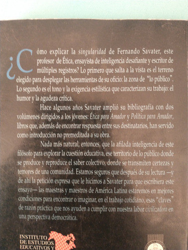 El Valor De Educar - Fernando Savater, Edición Octubre 1997 (Usado)