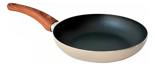 Frigideira Carol Areia Bege Antiaderente de 22 Cm Handle Simil Wood