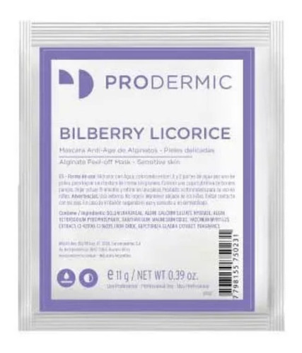 Máscara Facial Hidroplástica Antiage Bilberry Prodermic