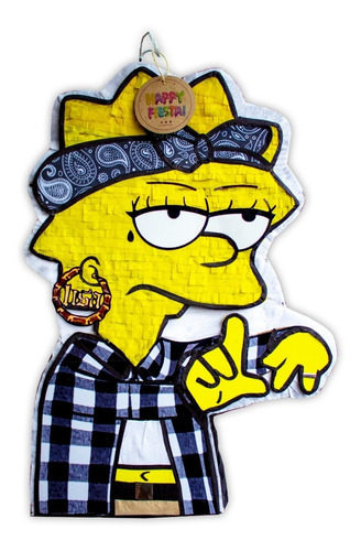 Piñata Personalizada De Lisa Simpson Versión Chola 90 Cm