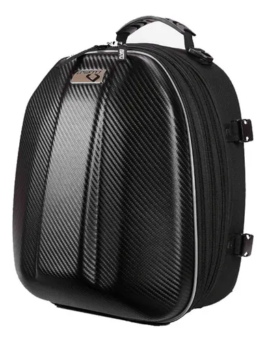 Bolso Trasero De Moto Cucyma Mochila Porta Casco Semi Rígido Color Negro