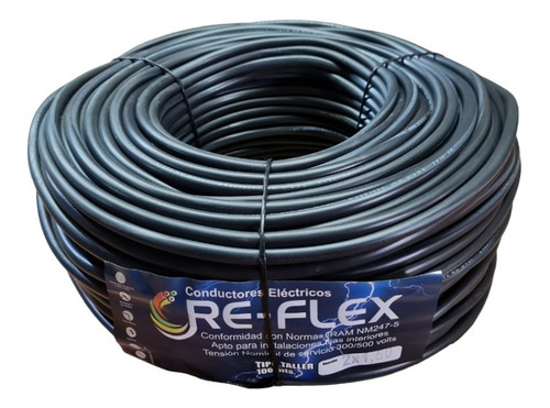 Cable Taller 2x1.5 Mm Tipo Taller Re-flex Rollo 100 Mts 