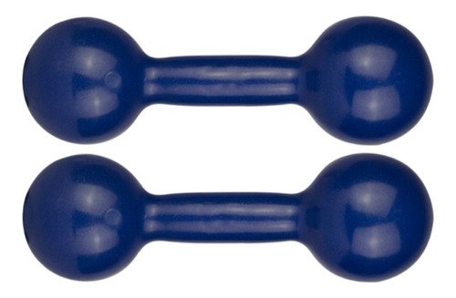 Par De Halter Bola Emborrachado Peso 2kg Academia Em Casa Cor Azul