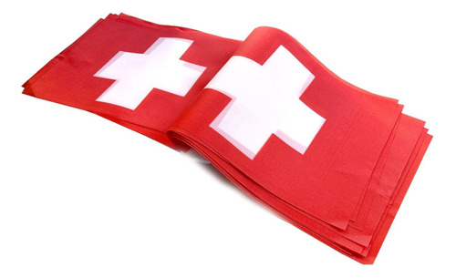 Banderas Rectangulares Suiza 32 Banderines 21x14 Cm