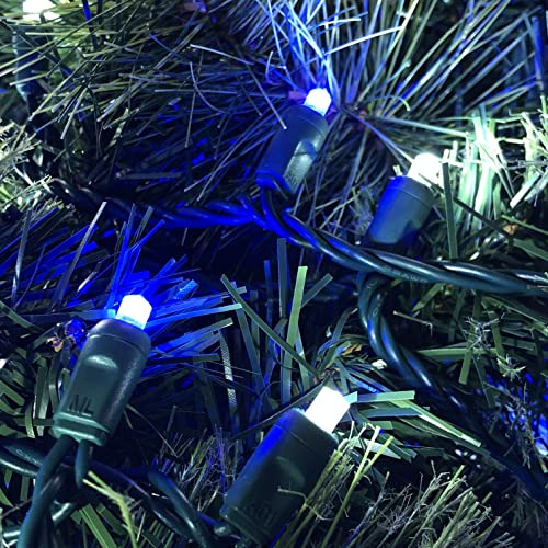 Fokatom 50 Luces Led Navideñas De 5 Mm, Color Azul Y Blanco
