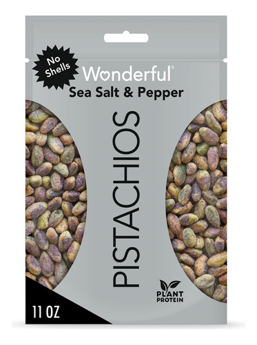 Wonderful Pistachios Sin Cascaras, Sal Marina Y Pimienta, 11