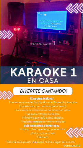 Alquiler De Karaoke Luces Sonido Guirnaldas Parlantes