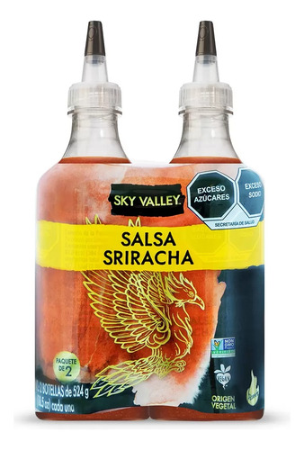 Salsa Sriracha 2 Botellas De 524g Vegana Y Sin Gluten Sky 